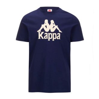   AUTHENTIC ESTESSI KAPPA környakas férfi pamut póló nagyméretű logóval - sötétkék